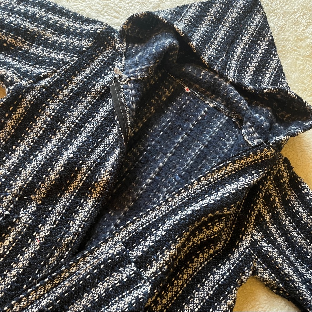 Handmade Mexican Wool Zip-up Striped Hoodie Brand New Size M